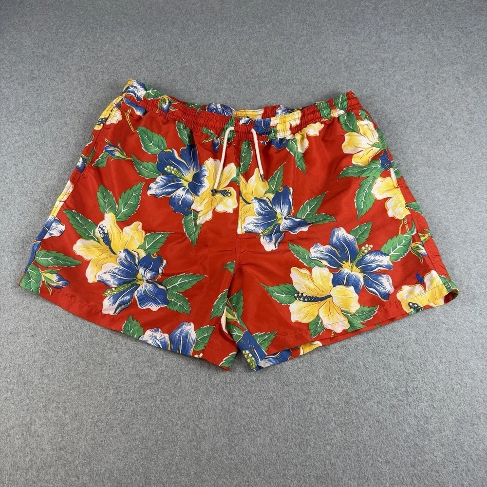Polo Ralph Lauren Traveler Swim Shorts 2XB Red Floral Big & Tall Mesh
